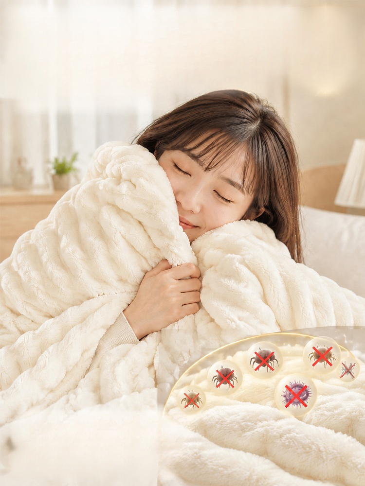 極地仿生兔絨蓄熱毯