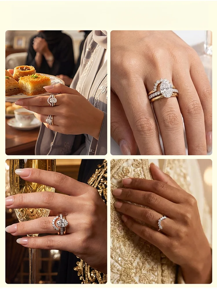 太陽花排鑽女戒指