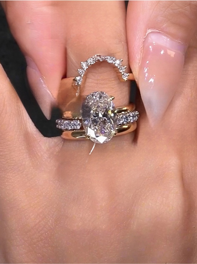 太陽花排鑽女戒指