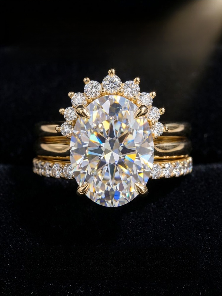 太陽花排鑽女戒指