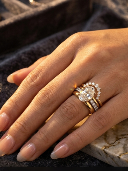 太陽花排鑽女戒指