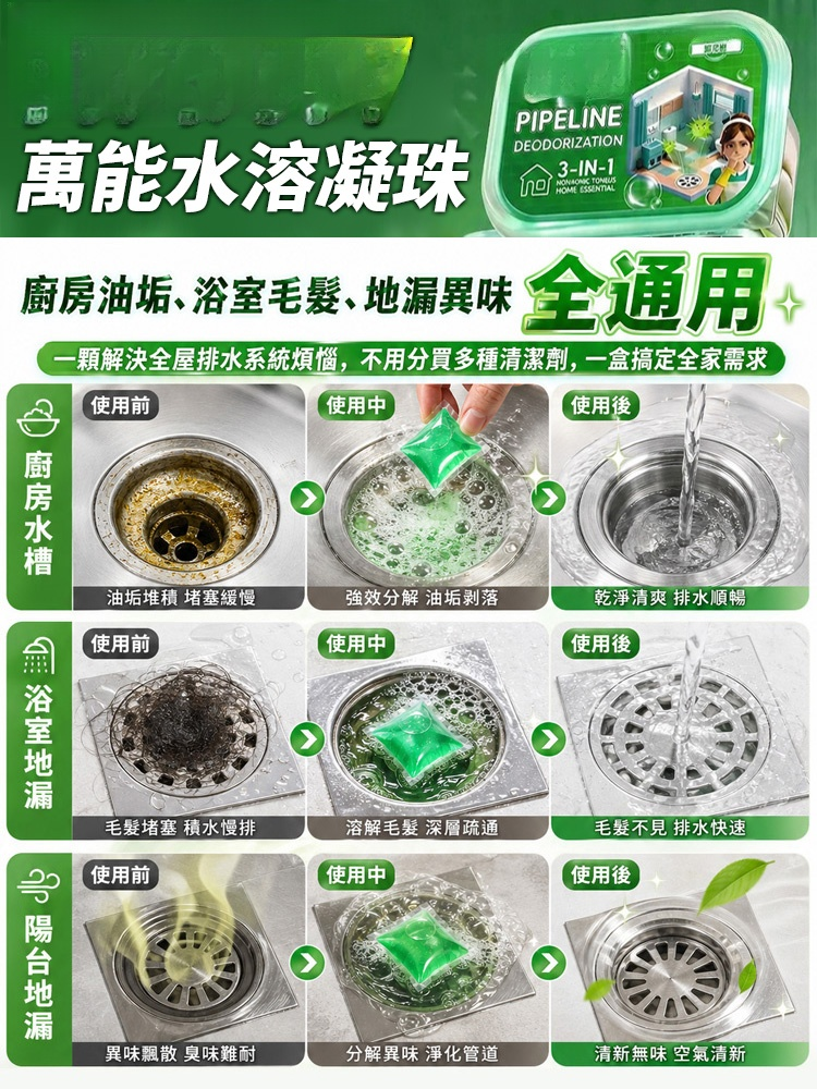 德國下水道疏通除臭水溶凝珠