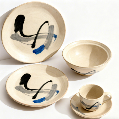 水墨藝術風餐具五件套