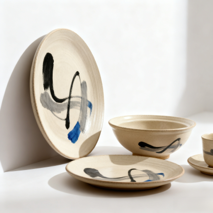 水墨藝術風餐具五件套