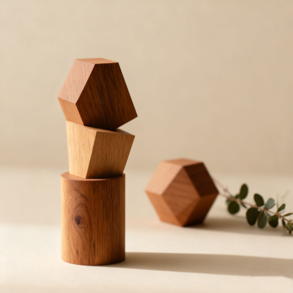 原木質感家居擺設組合（6件裝）