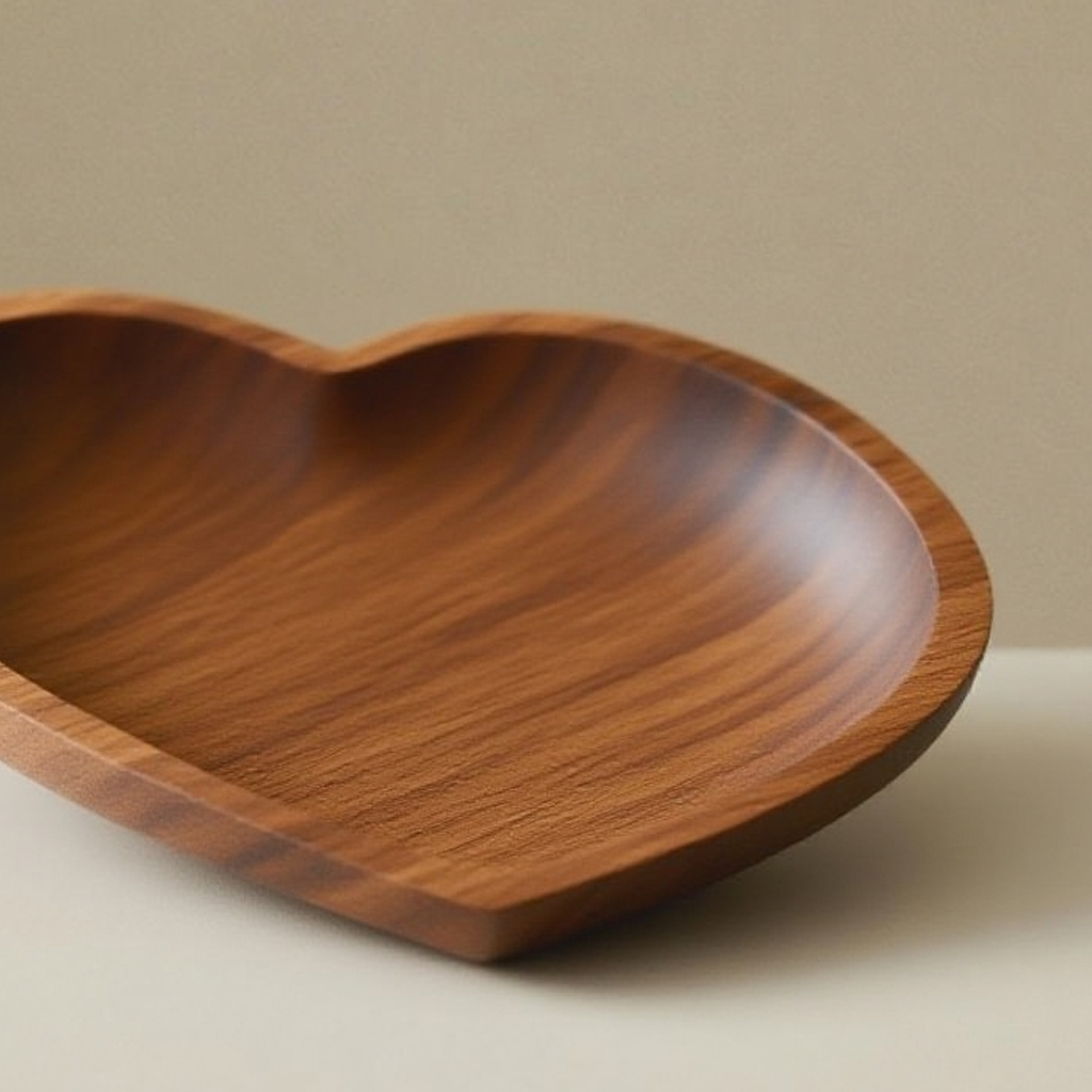 桃木質水果盤（五入組）