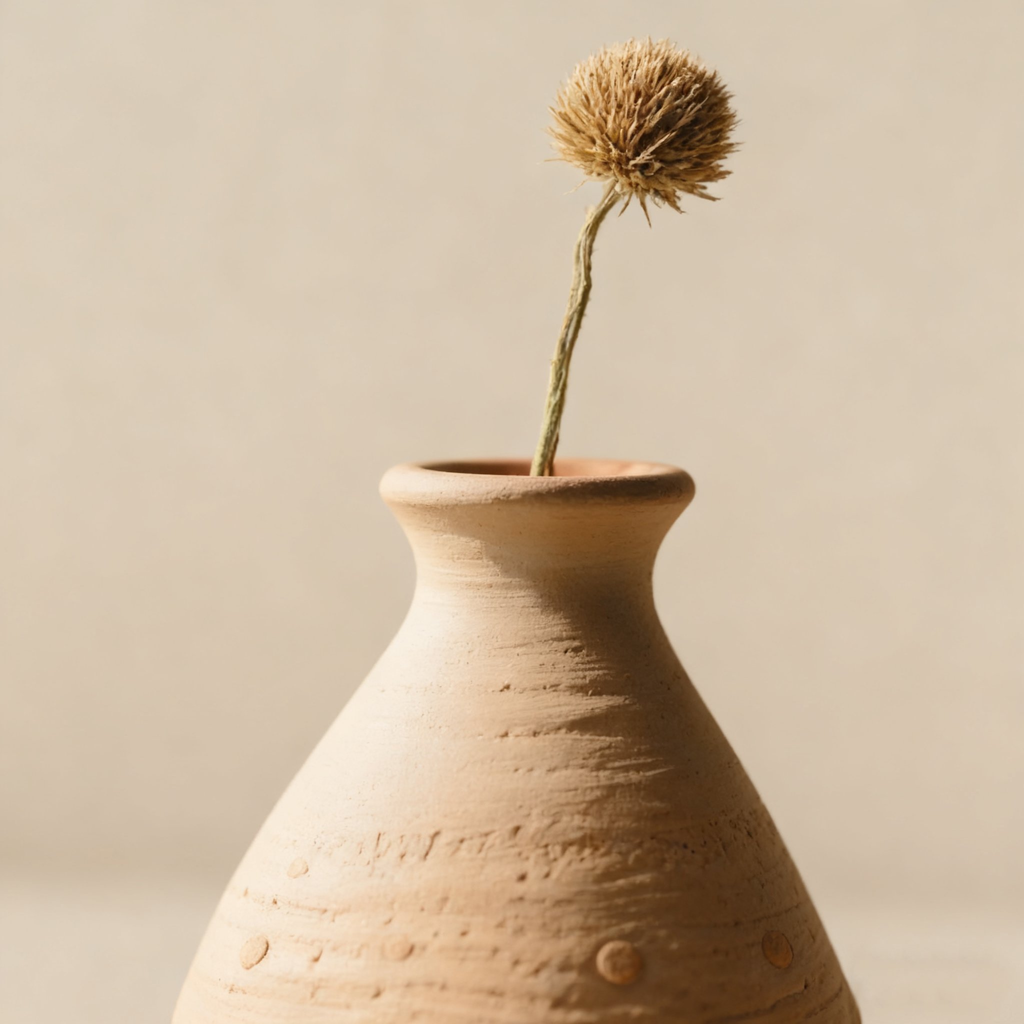 泥土花瓶手工製作細節特寫