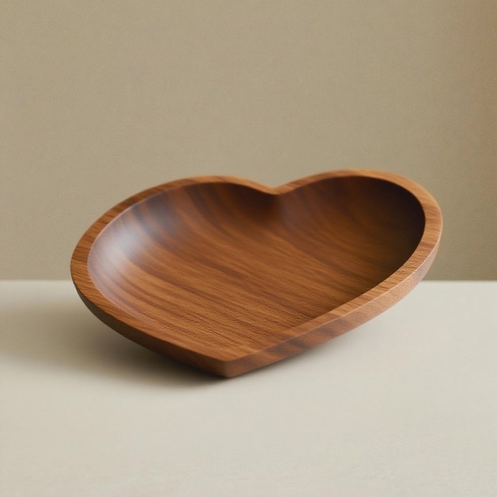 天然木紋桃木水果盤近照