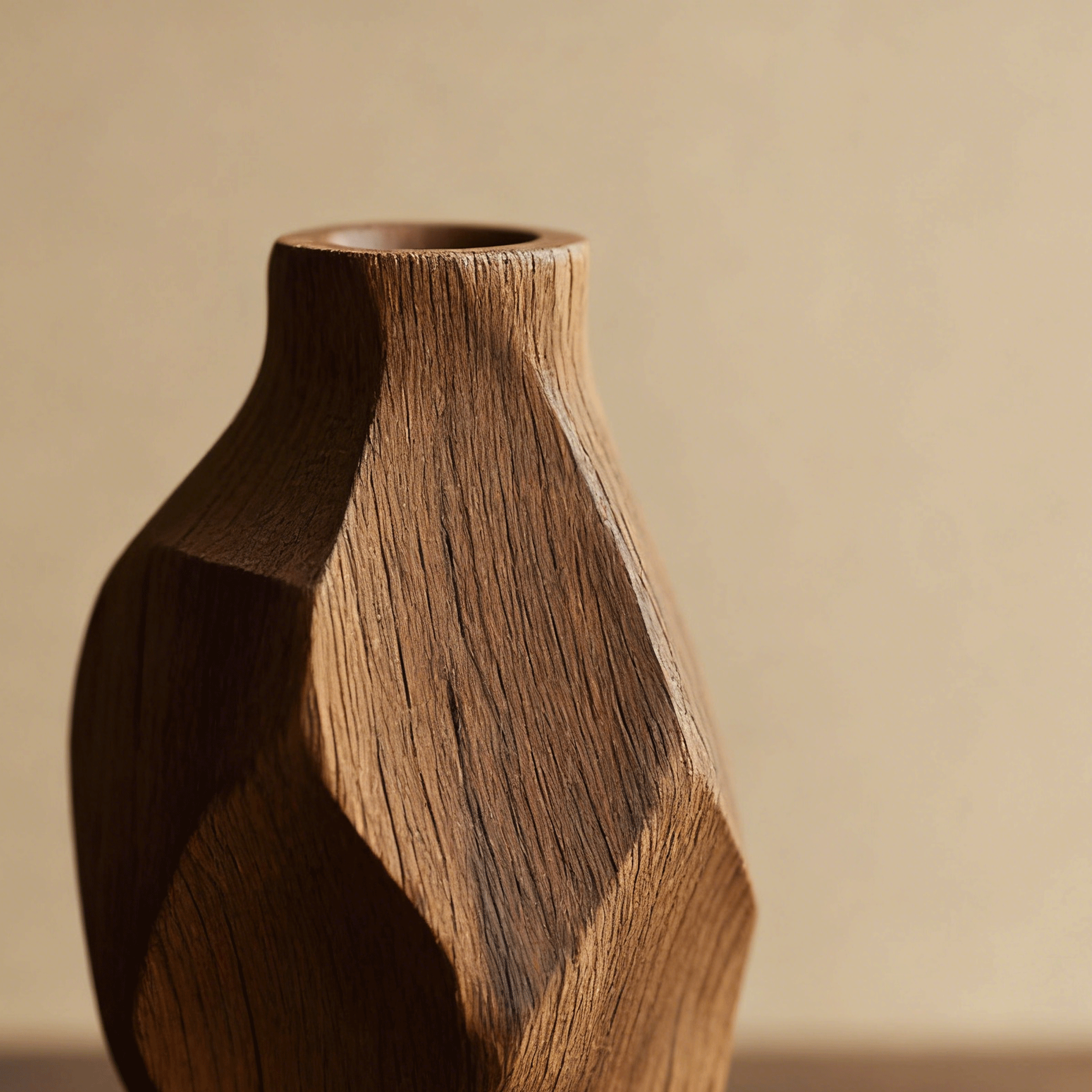高品質實木花瓶細節特寫