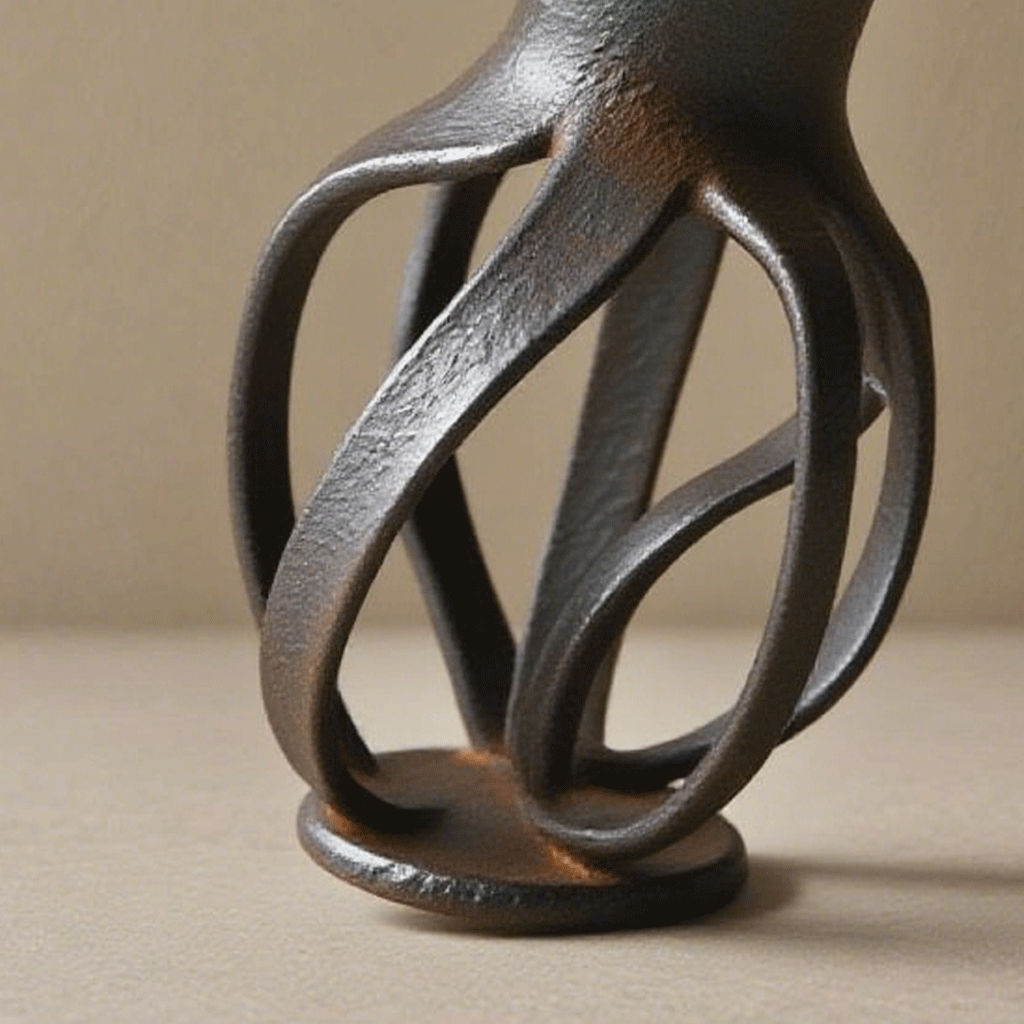 精緻銅質鏤空花瓶特寫圖