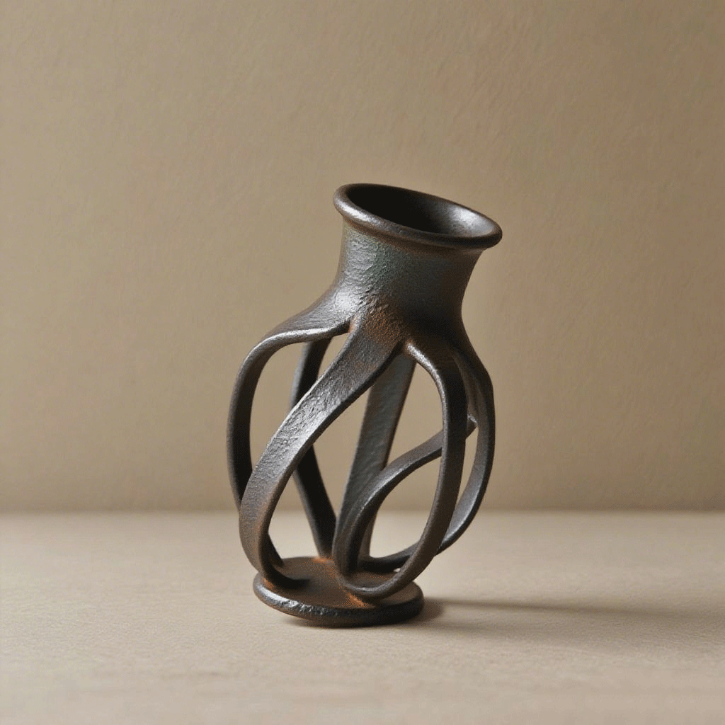 現代銅質鏤空花瓶套裝（雙件組）