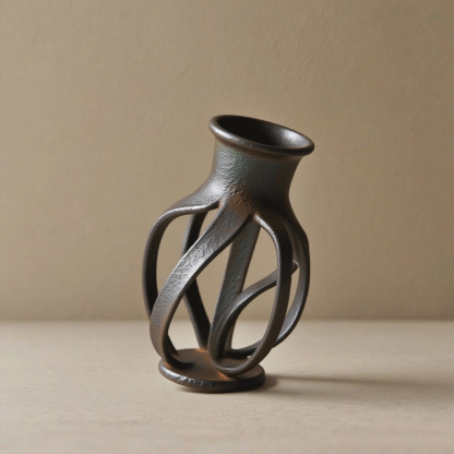 現代銅質鏤空花瓶套裝（雙件組）