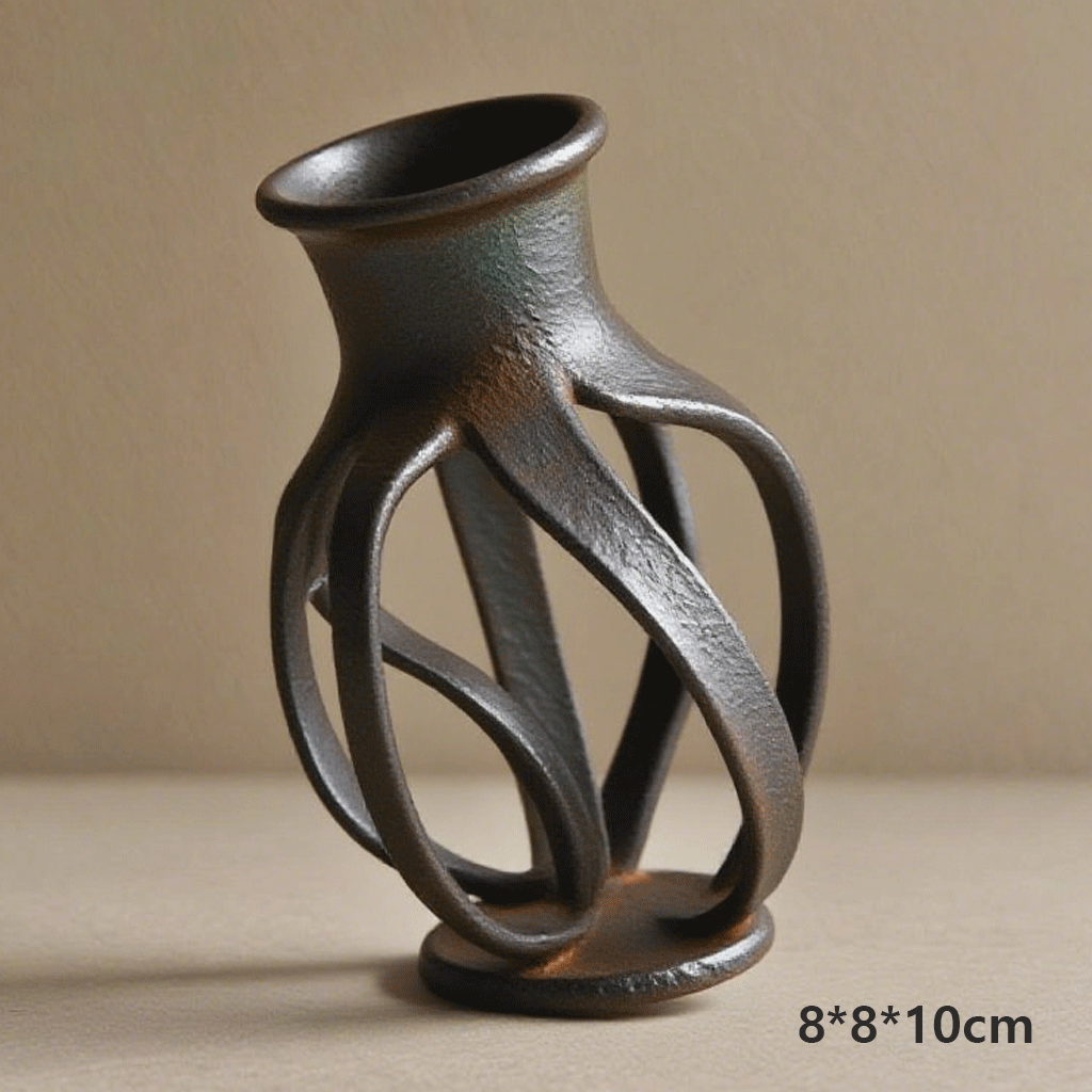 現代銅質鏤空花瓶套裝（雙件組）