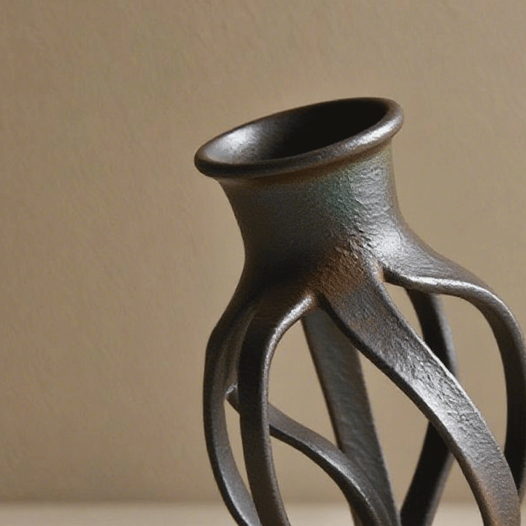 現代銅質鏤空花瓶套裝（雙件組）