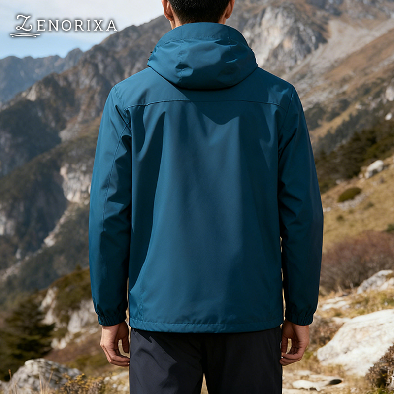 防風防水戶外衝鋒衣細節特寫