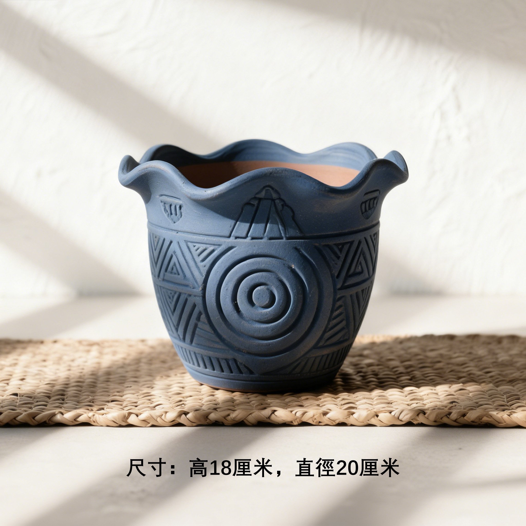 多功能圓形陶瓷花盆擺放效果