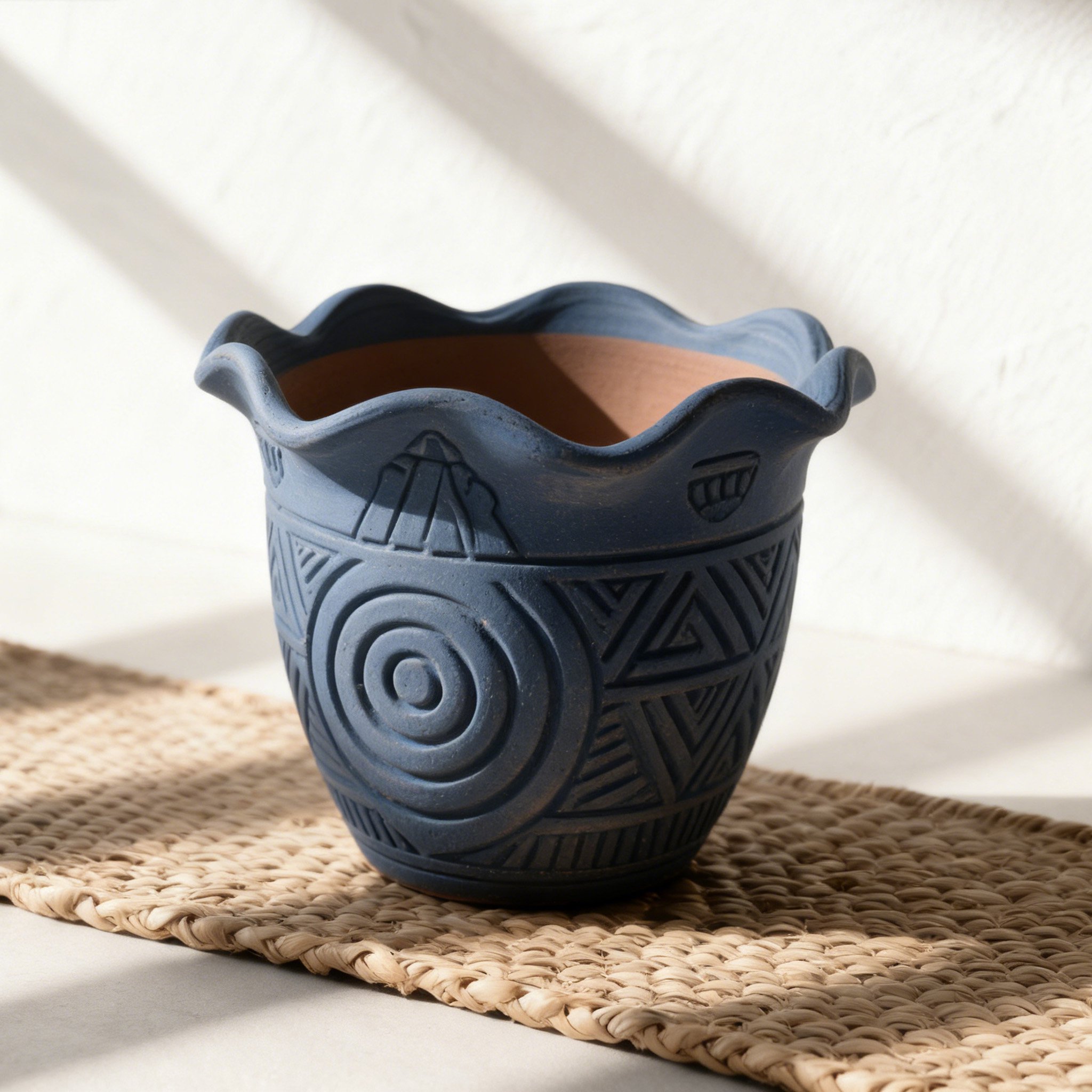 創意雕刻圓形陶瓷盆栽容器套裝展示