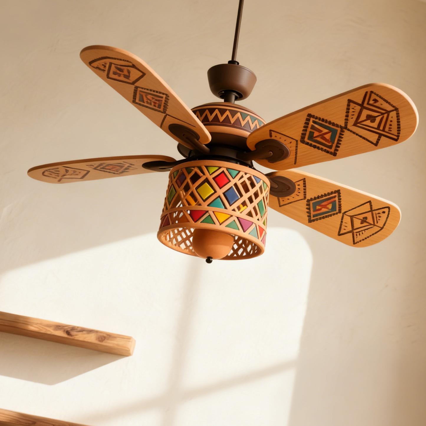 創意木質彩繪家用吊扇