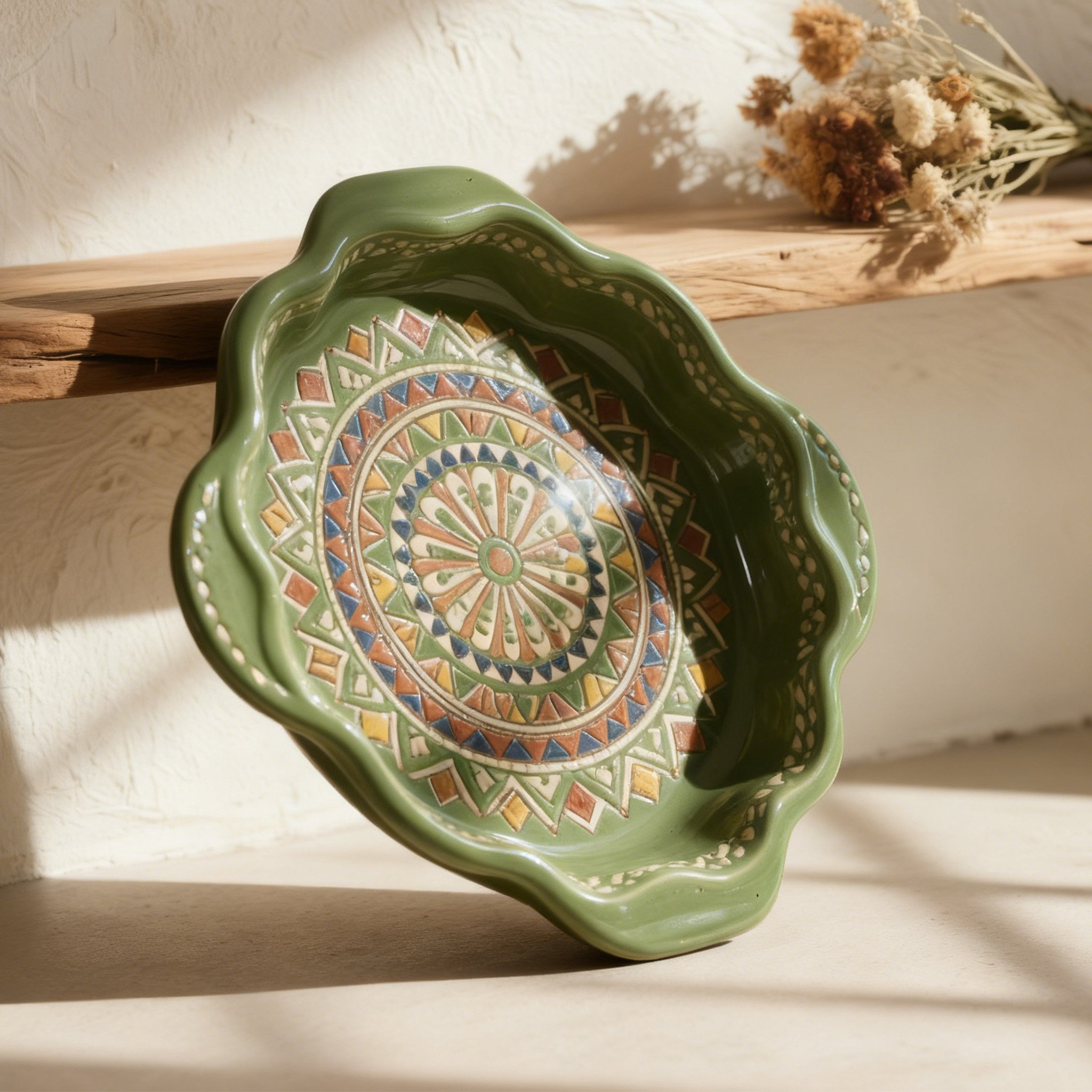 繽紛陶瓷彩繪餐盤組五件裝展示圖