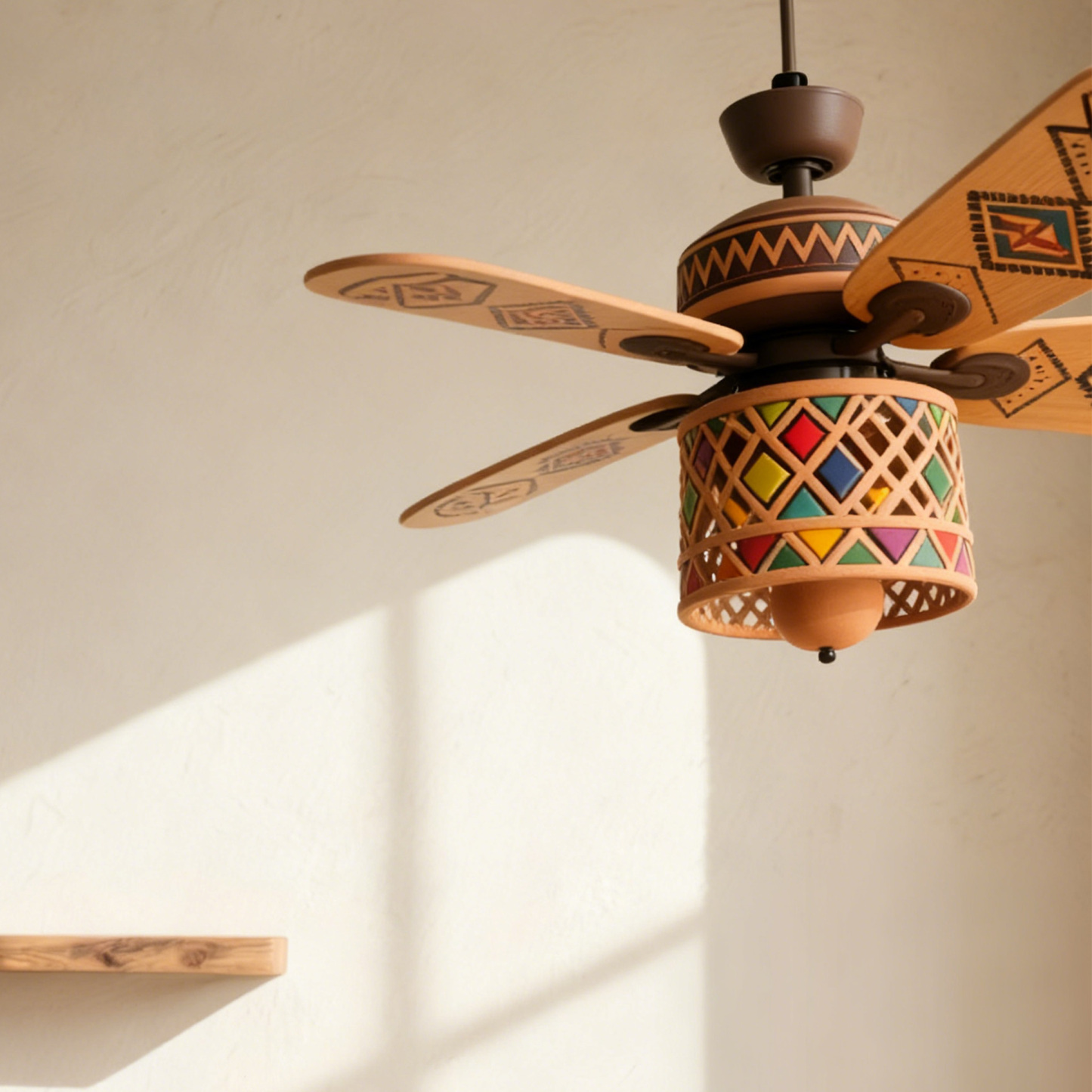創意木質彩繪家用吊扇