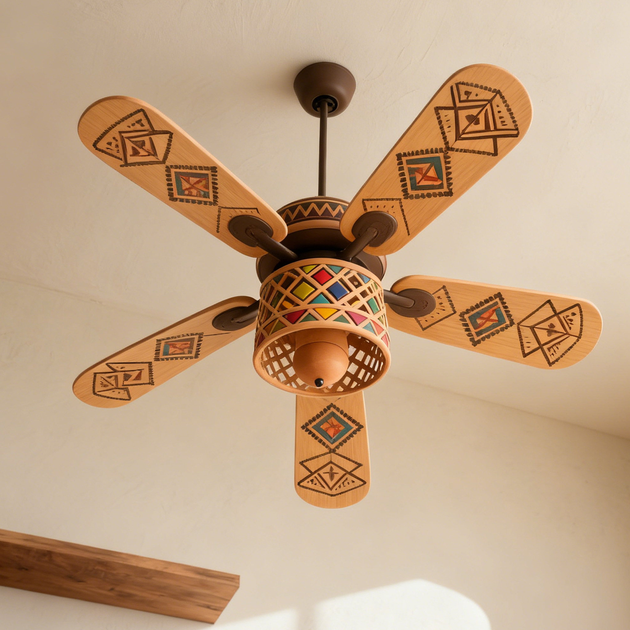 創意木質彩繪家用吊扇