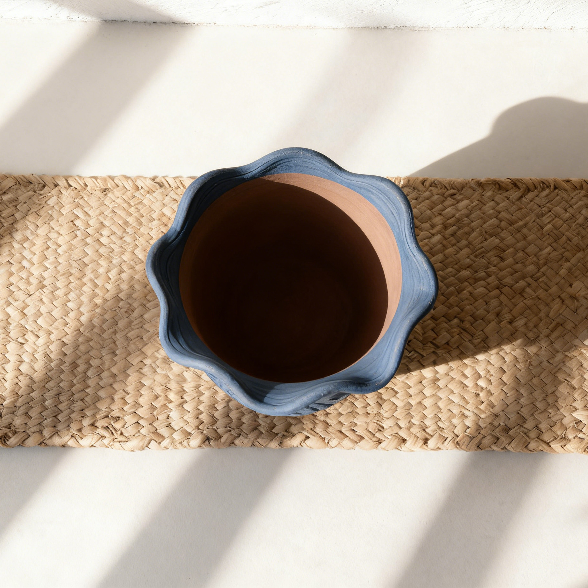 創意雕刻圓形陶瓷盆栽容器（4只）