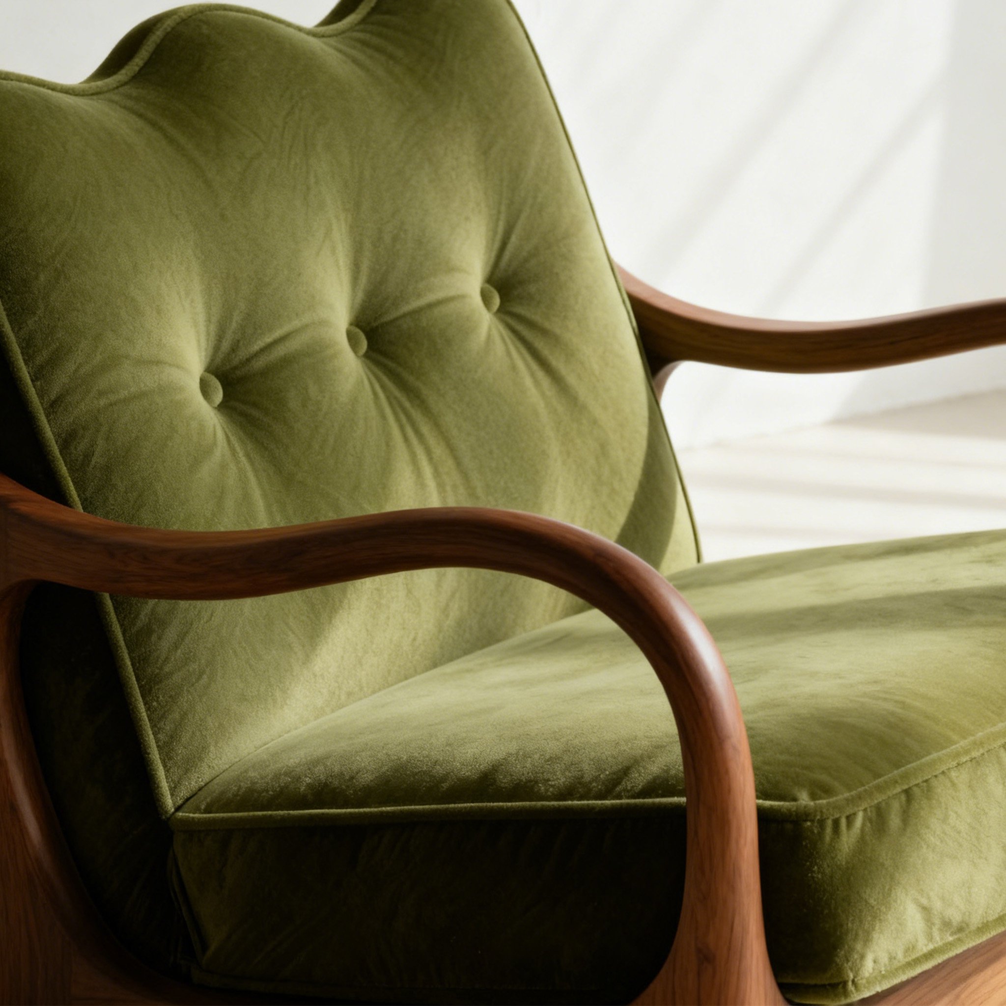 桃花心木布藝椅側面細節