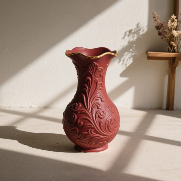 立體雕花陶瓷花瓶（三只裝）