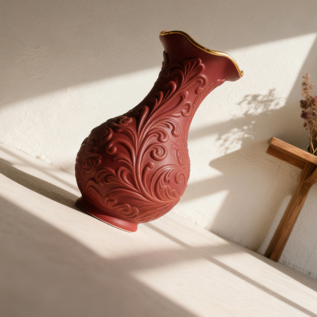 立體雕花陶瓷花瓶（三只裝）