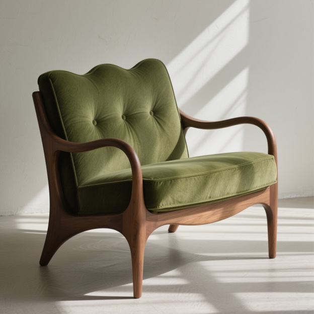 優雅桃花心木布藝椅