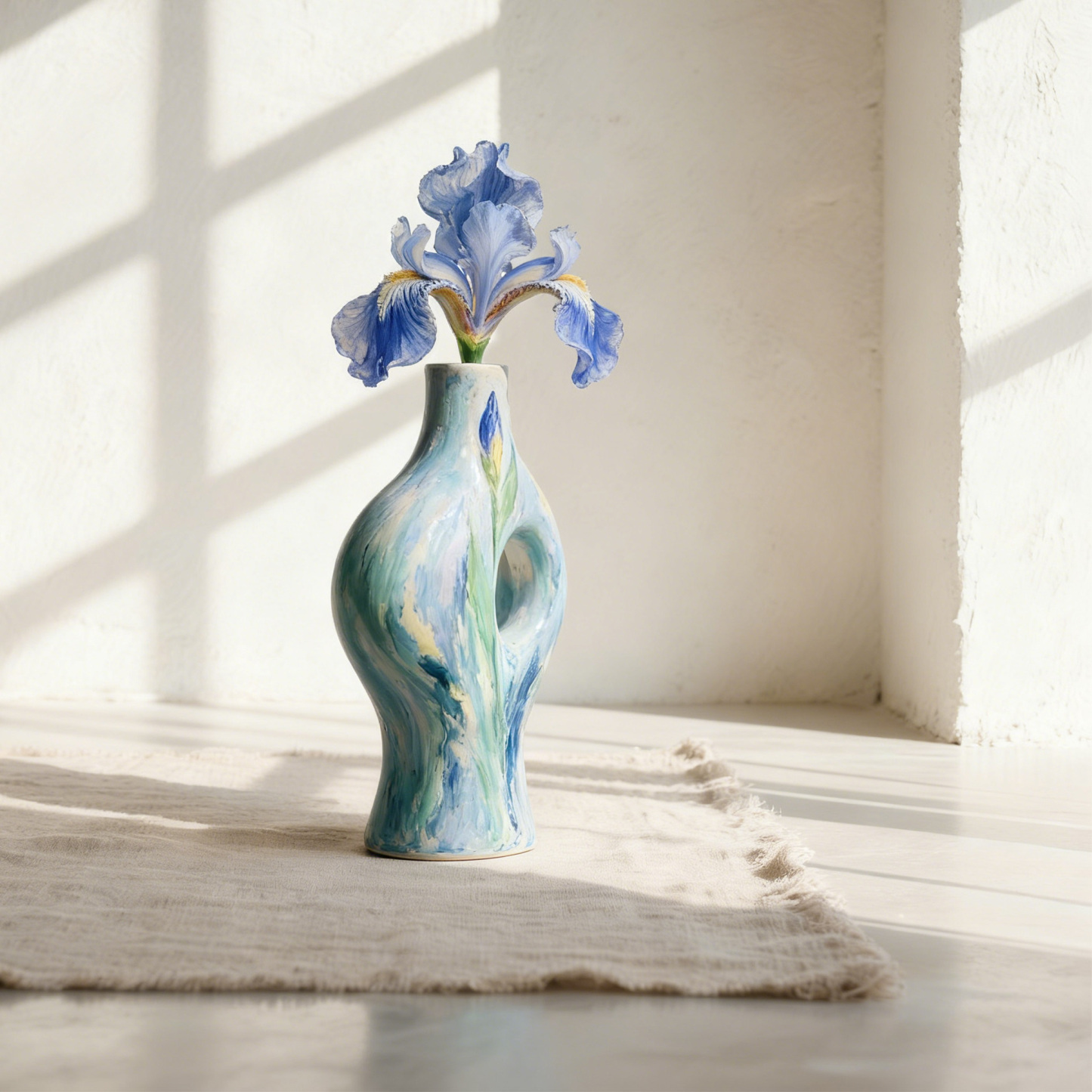 印象派藝術陶瓷花瓶三件組合