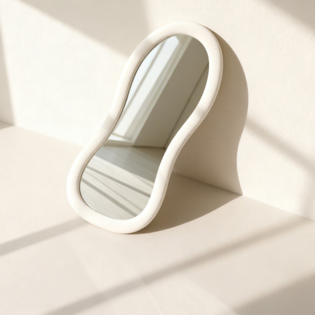 現代曲線陶瓷化妝鏡