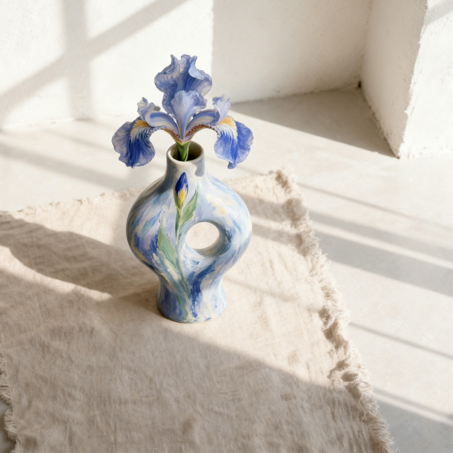 印象派藝術陶瓷花瓶三件組合