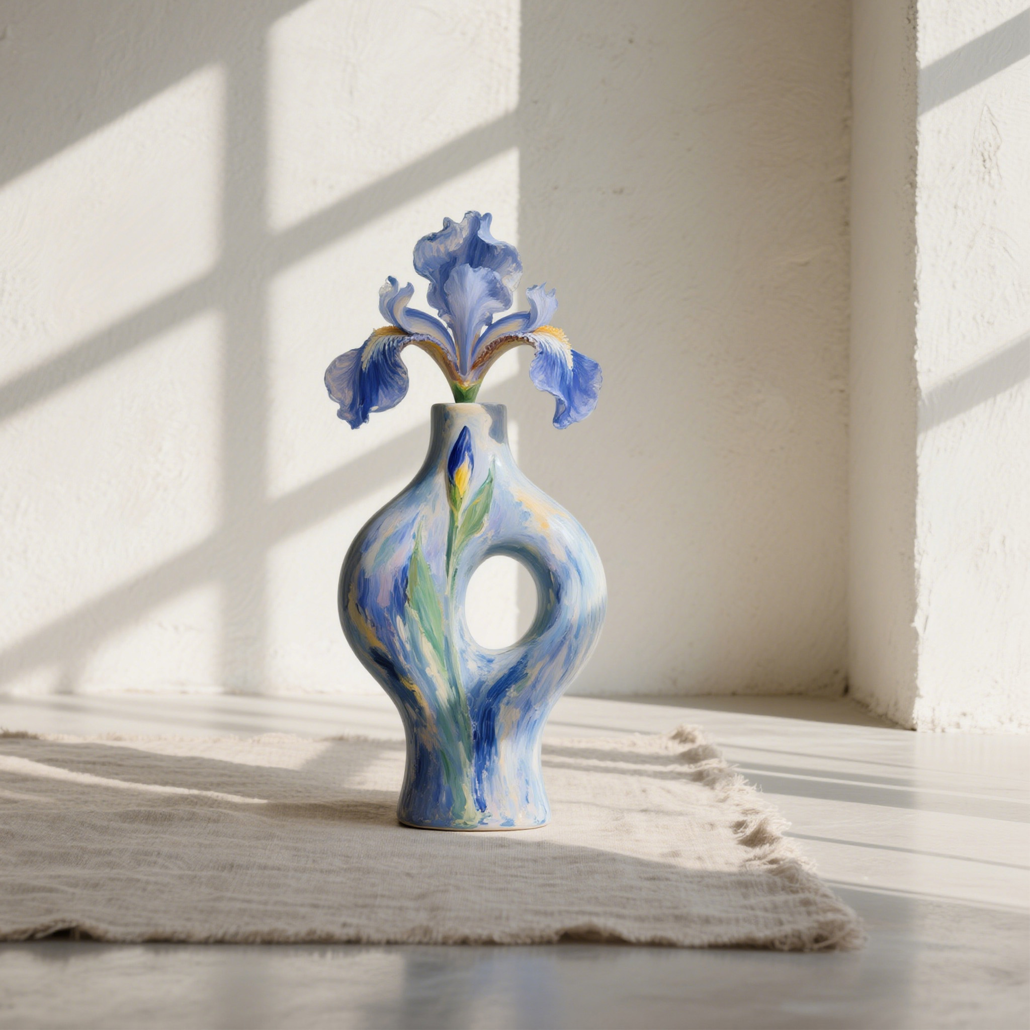 印象派藝術陶瓷花瓶三件組合