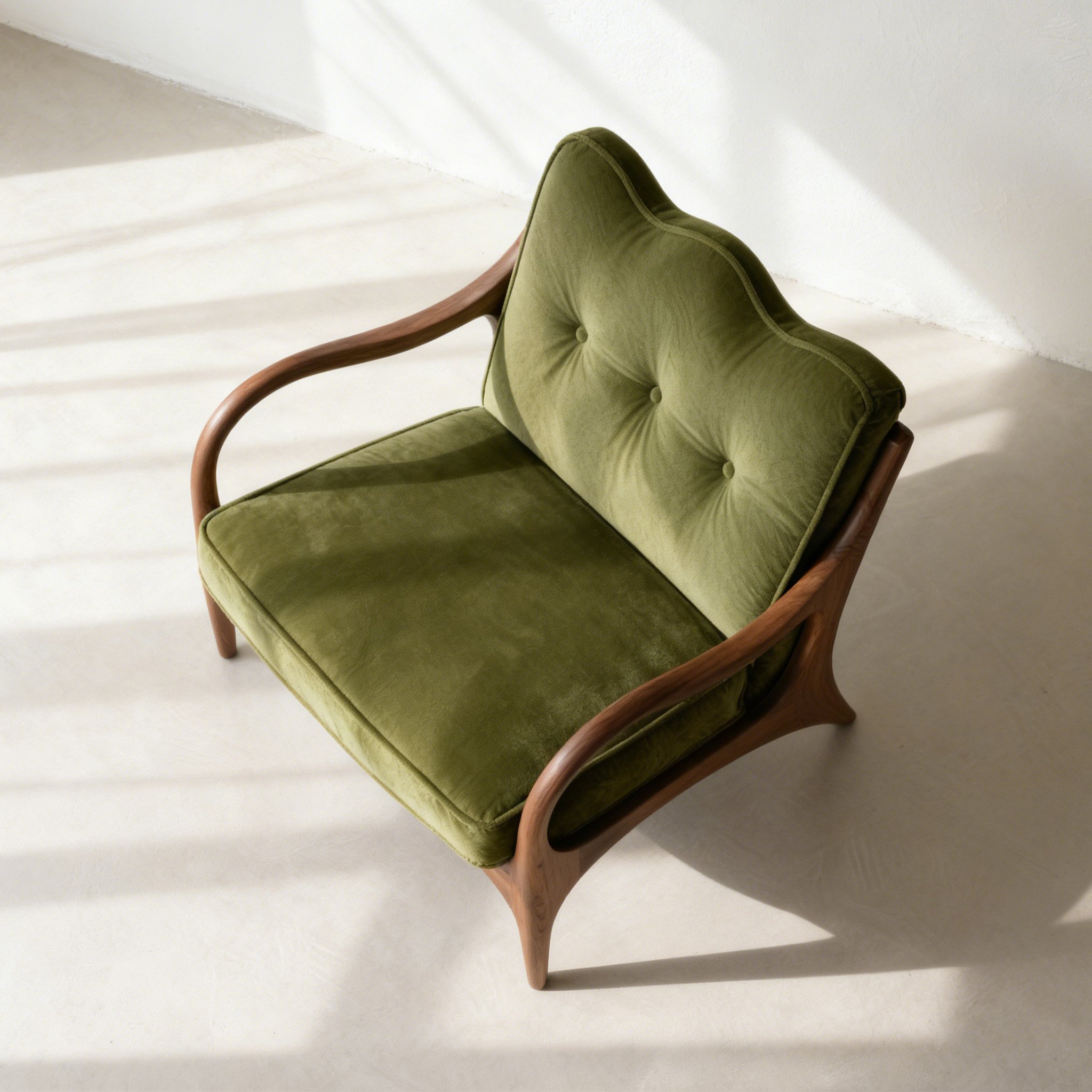 優雅桃花心木布藝椅正面展示