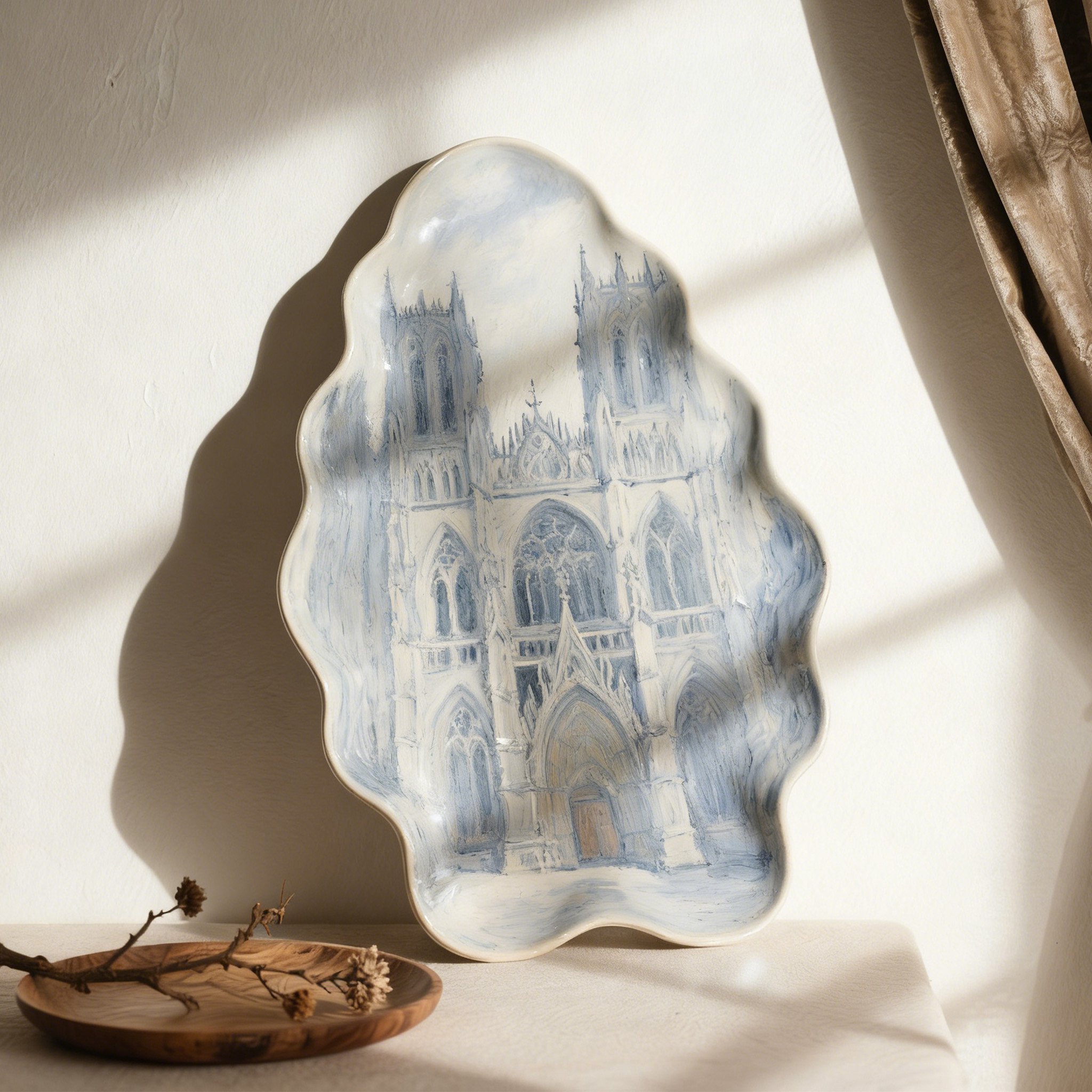 藝術家手工繪製陶瓷盤細節