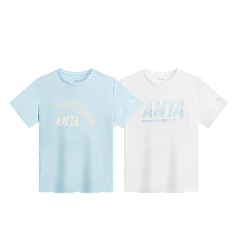 Kids DuoPack Tee Set Breathable Soft Cotton Sports T-Shirts-ANTA Official Flagship Store