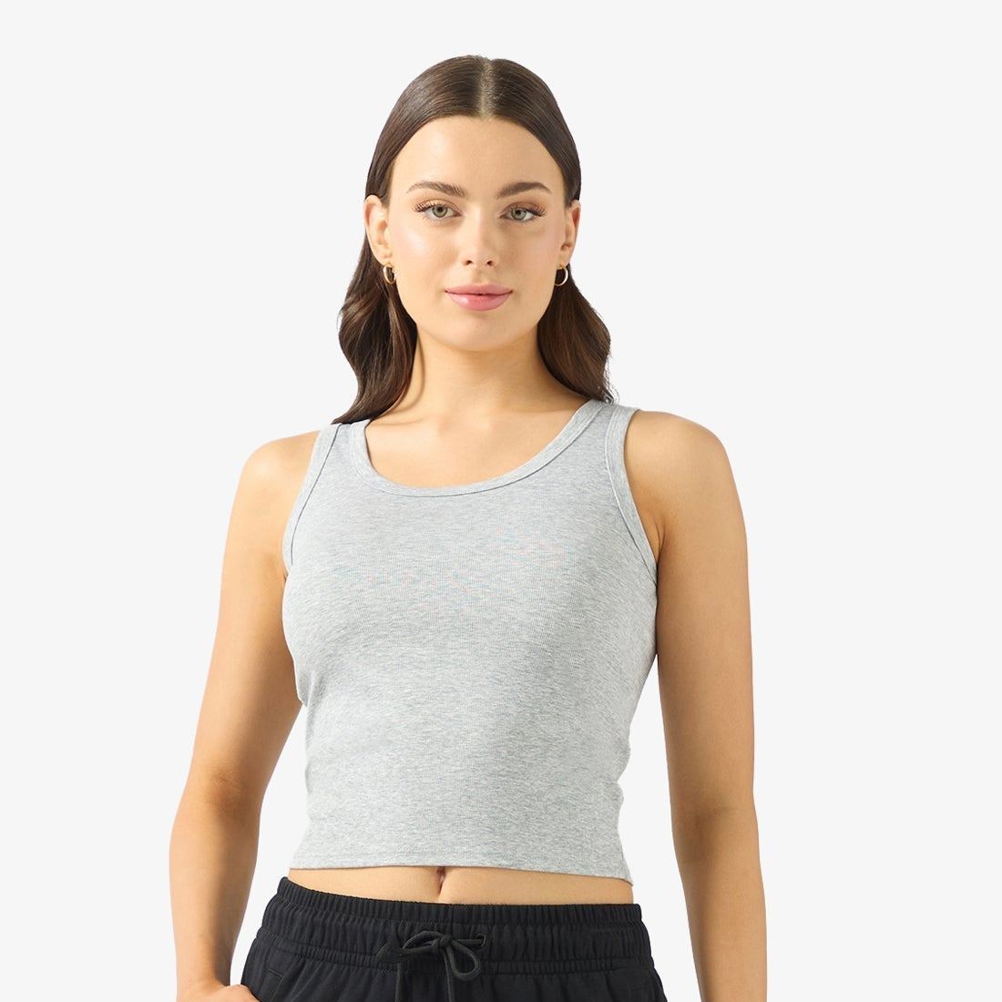 Womens Cotton Blend Tank Top Slim Fit Breathable Everyday Essential-ANTA Official Flagship Store