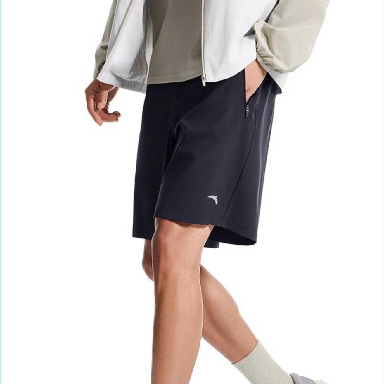 Regular Fit Workout Training Commute Woven Shorts Black-ANTA Official Flagship Store