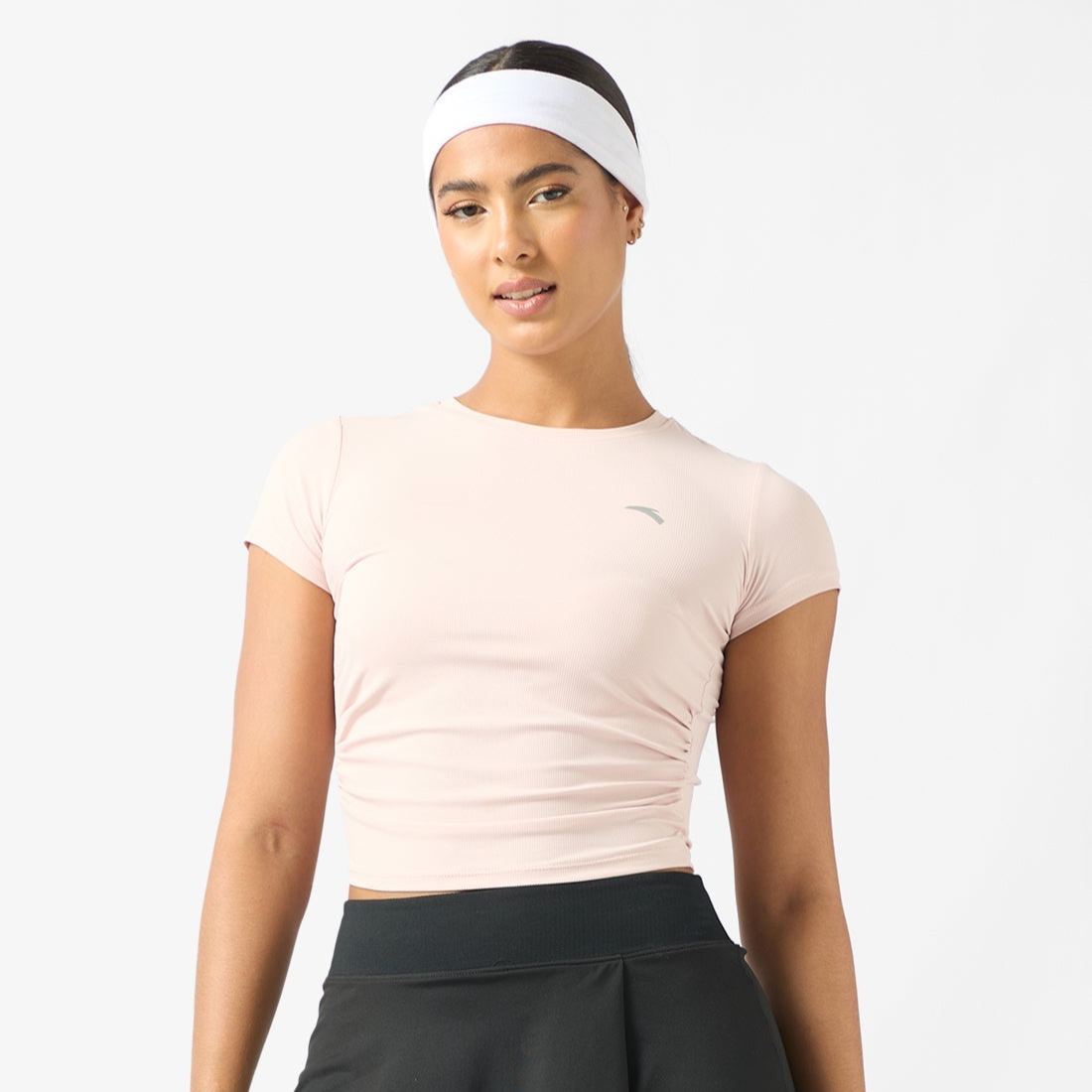 Womens IceSilk Slim-Fit Training TeeIceSkin Technology 3D Waist Contour Sporty Chic Style-ANTA Official Flagship Store