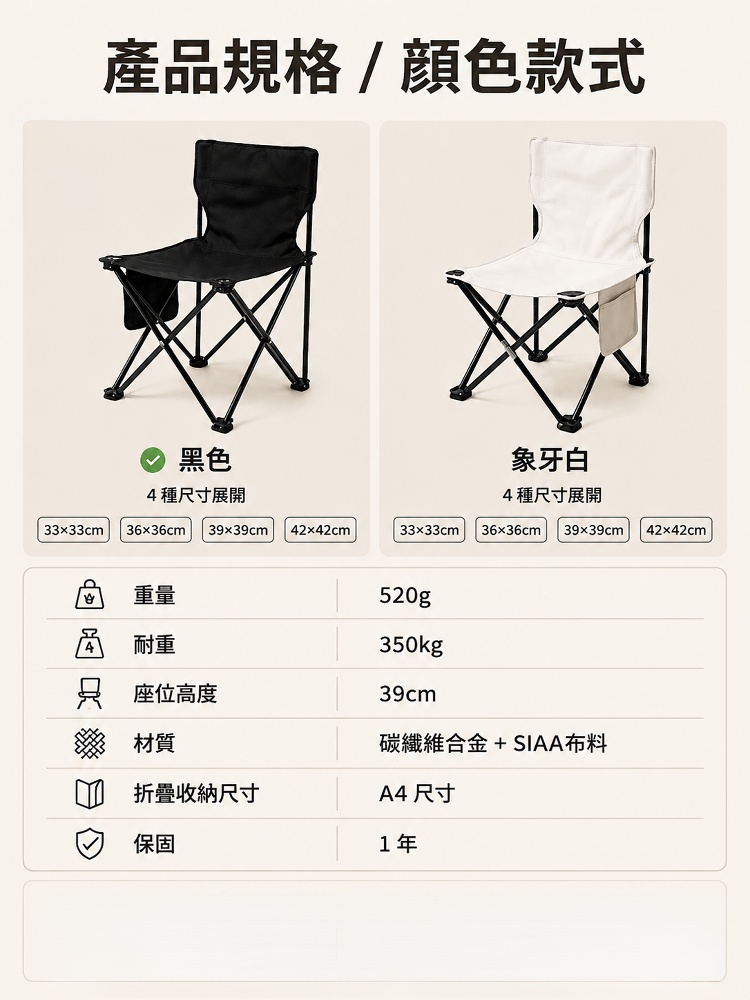 HFH-碳鈦合金防塌陷折疊椅