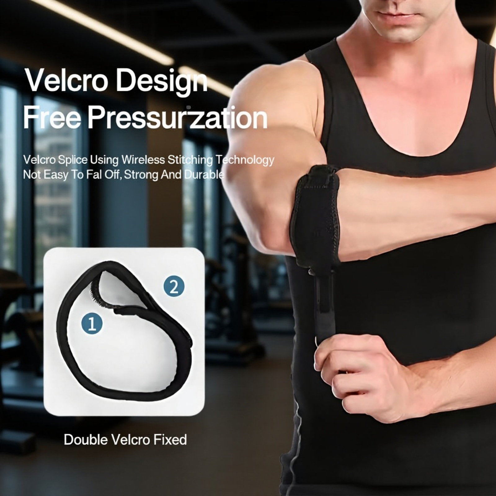 Close-up of fitness joint support brace material