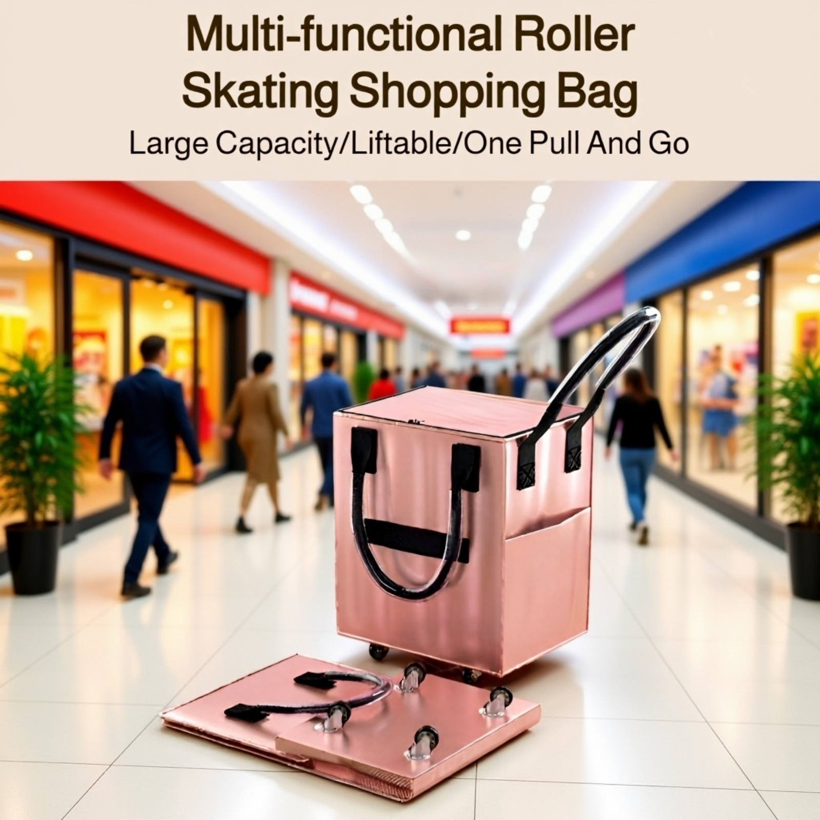 Collapsible trolley cart with reinforced frame in folded position