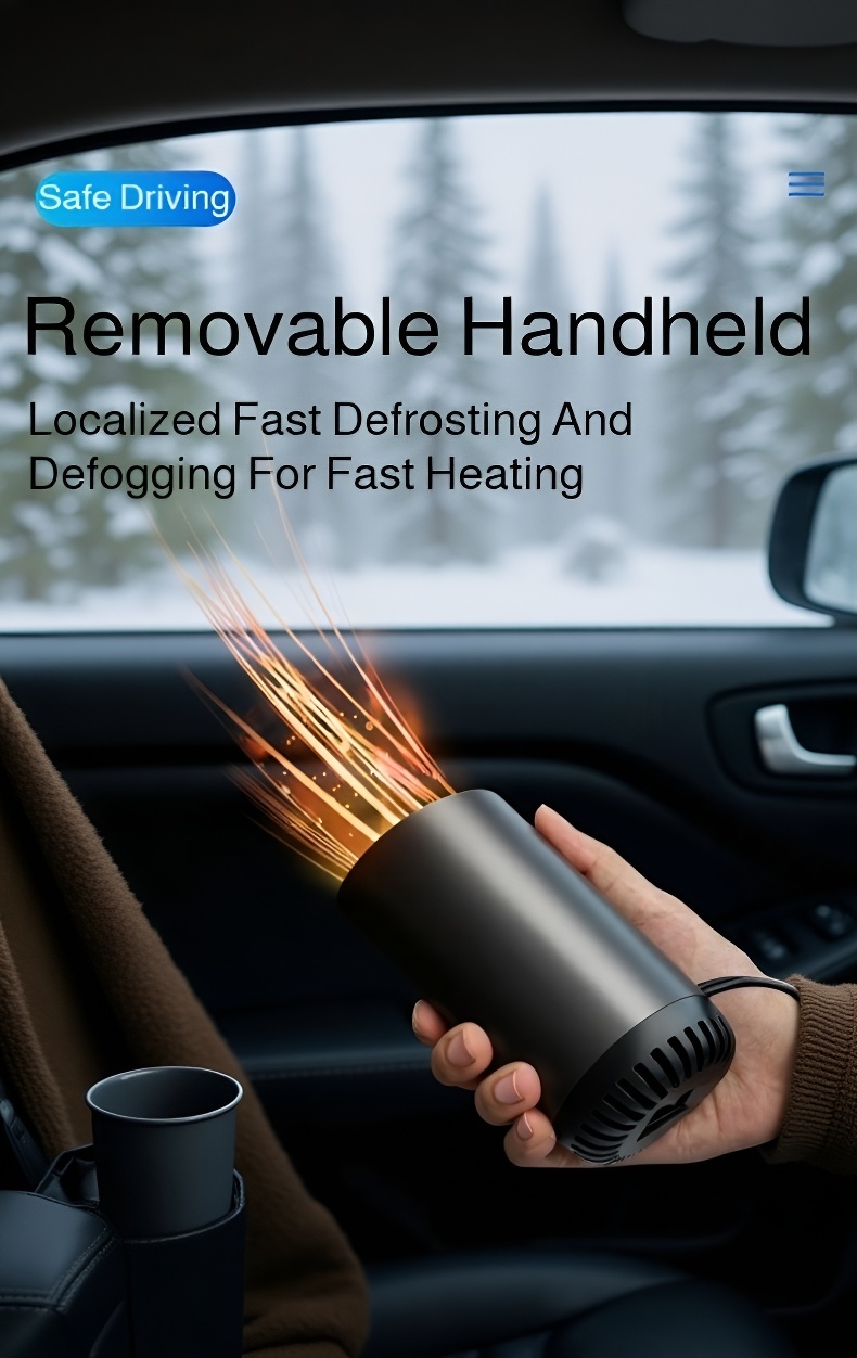 Compact car heater for anti-fog and defrost