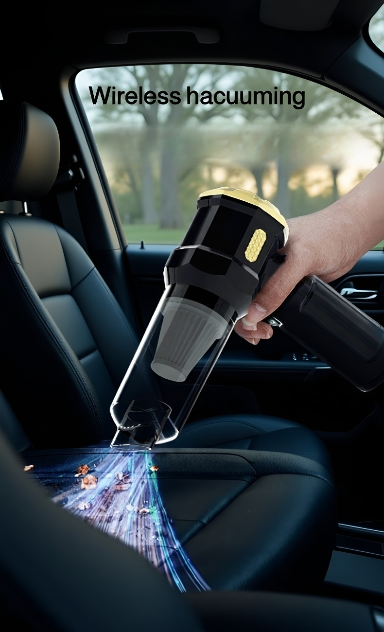 Cordless and portable car vacuum cleaning car seats