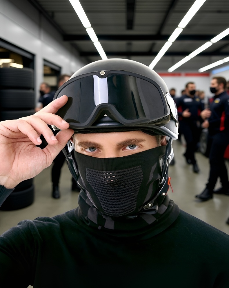 Cycling mask with adjustable fit for all sizes