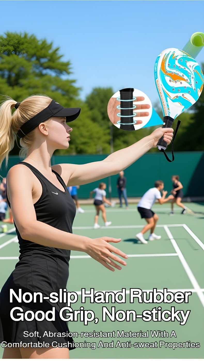 Comfortable ergonomic tennis racket handle