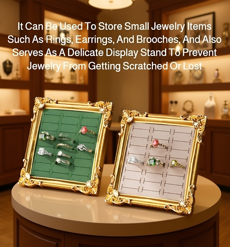 Close-up of vintage frame jewelry stand details