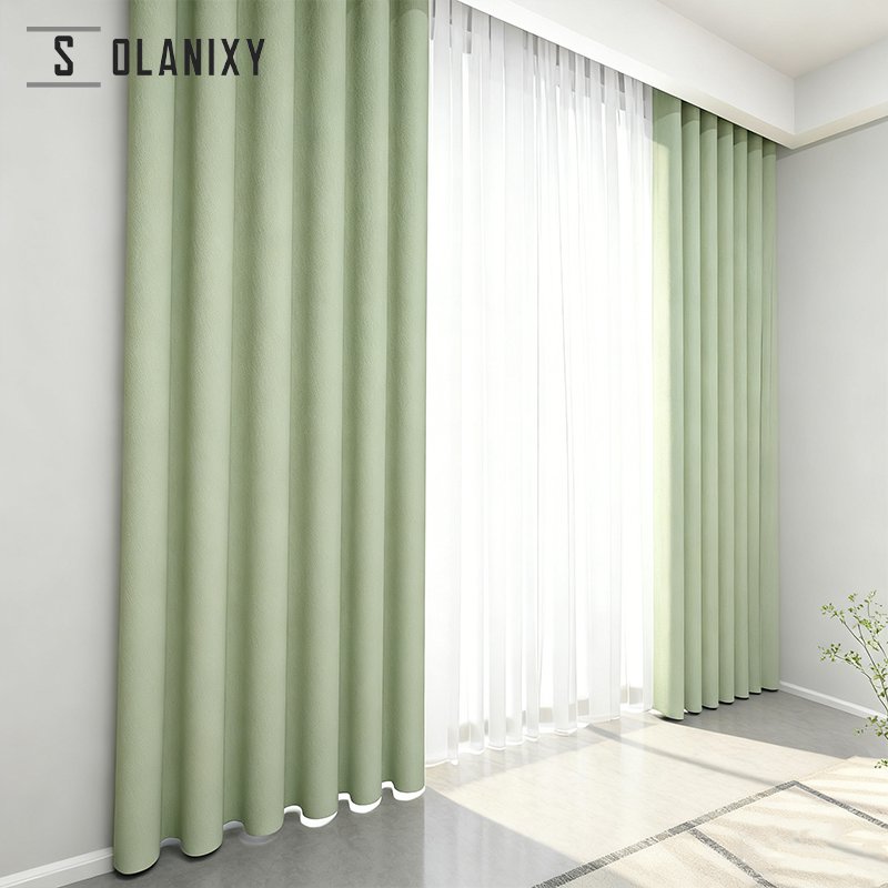 現代客廳簡約兩片式窗簾展示