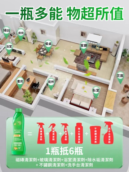 【去漬王】全屋多功能免水洗清潔劑